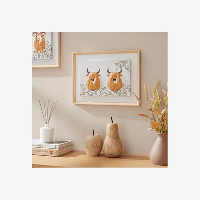 Dunelm Fluffy Highland Cow Framed Print