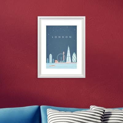 Dunelm The Art Group London Framed Print Blue