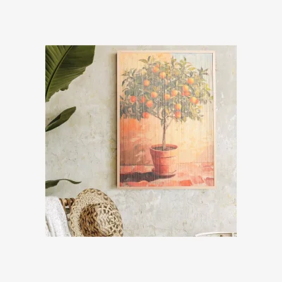 Dunelm Hestia Orange Tree Thread Wall Art