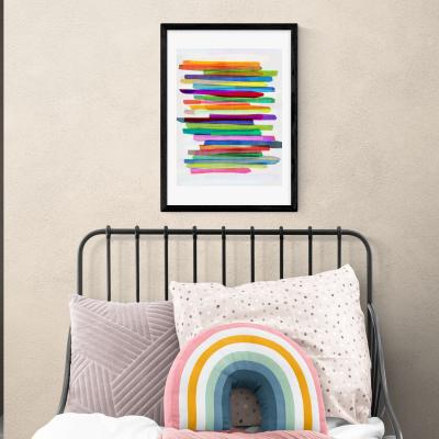 Dunelm East End Prints Colourful Stripes Print Blue/Orange/Yellow