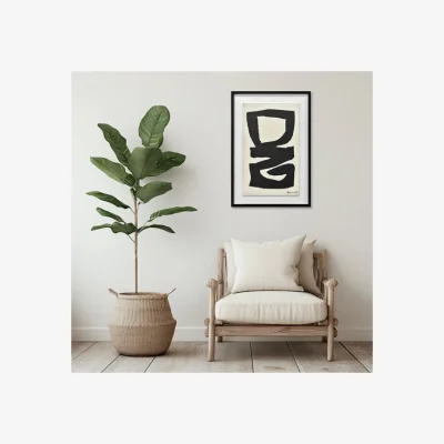 Dunelm Abstract I by Dan Hobday Framed Wooden Wall Art