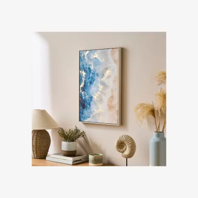 Dunelm Tie Dye Waves Framed Canvas