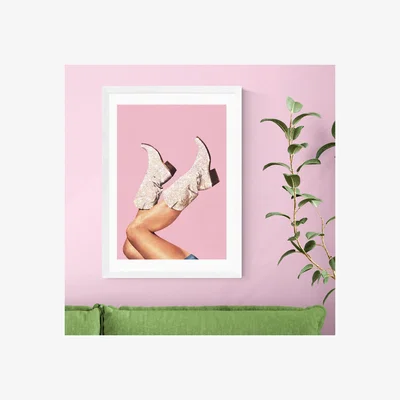 Dunelm East End Prints These Boots Glitter Print