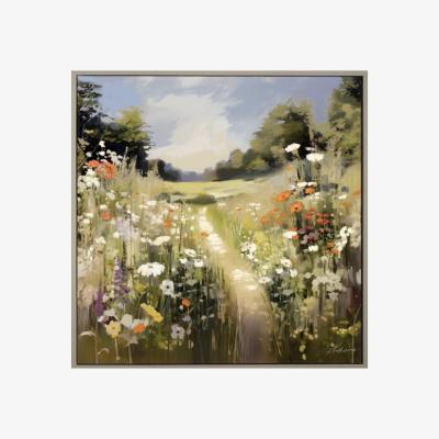Dunelm Cedar & Sage Wildflower Wander Framed Canvas