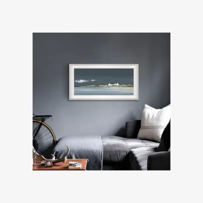 Dunelm True Blue by Ulyana Hammond Framed Print Grey
