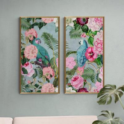 Dunelm Jungle Rendezvous by andrea Haase Set of 2 Framed Prints MultiColoured