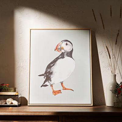Dunelm Puffin Canvas 40cm x 50cm Black and white