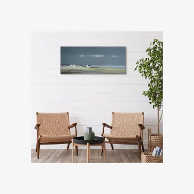 Dunelm Days End by Ulyana Hammond Framed Canvas Grey