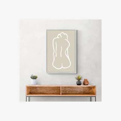 Dunelm Figure Study Framed Print Natural
