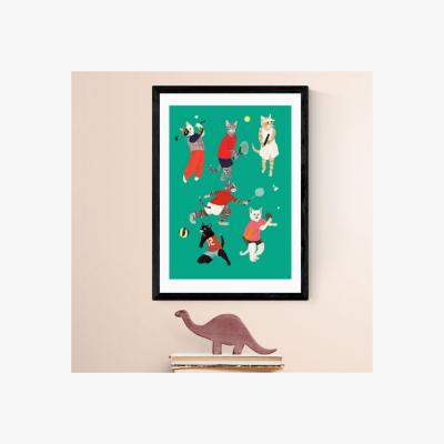 Dunelm East End Prints Cat Ball Sport Print