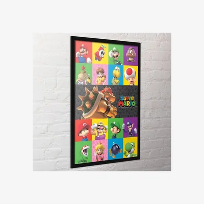 Dunelm Super Mario Characters Framed Poster Print