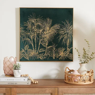 Dunelm Equatorial Suede Foil Canvas Green