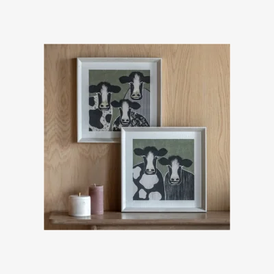 Dunelm Cedar and Sage Set of 2 Animal Family 1 Framed Prints