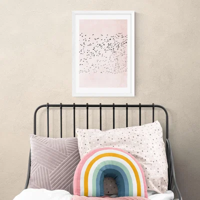 Dunelm East End Prints Moving On (Pink) Print Pink/Black