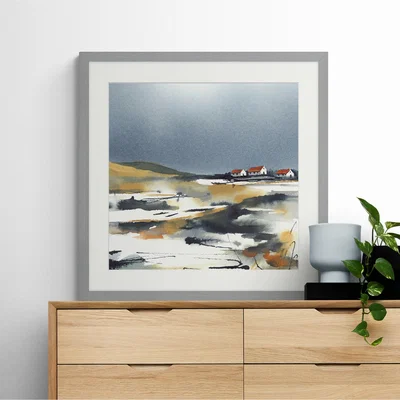 Dunelm Dusk at Arran Framed Print Silver