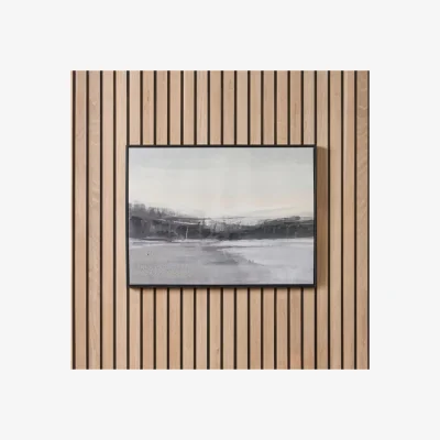 Dunelm Monochrome Landscape Framed Canvas Natural