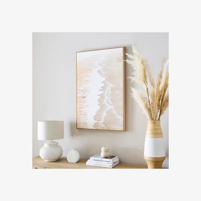 Dunelm Morning Waves Hand Painted Framed Canvas