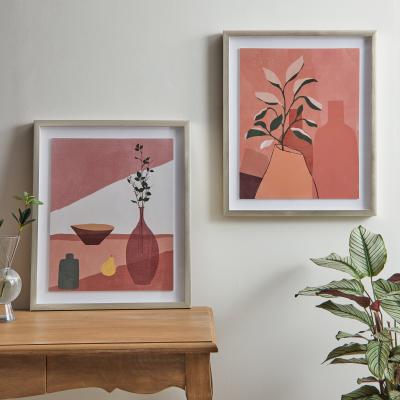 Dunelm Set of 2 Pretty Vase Prints Pink