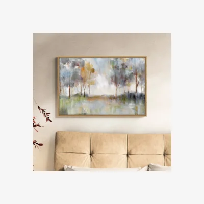 Dunelm A Walk in the Meadow Framed Canvas MultiColoured