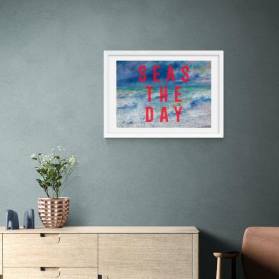 Dunelm East End Prints Seas The Day Framed Print Blue