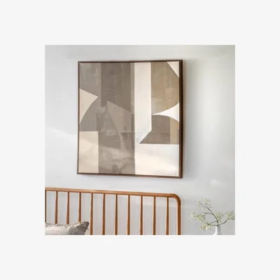 Dunelm Cedar & Sage Cemento Abstract Framed Canvas