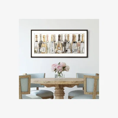 Dunelm Cedar & Sage Champagne Alley Framed Print Gold