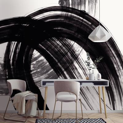 Dunelm Mono Curves Mural Black