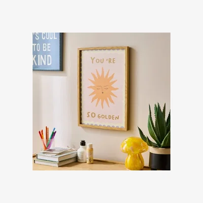 Dunelm You're So Golden Framed Print