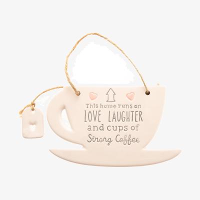 Dunelm Coffee Cup Shaped Hanging Plaque