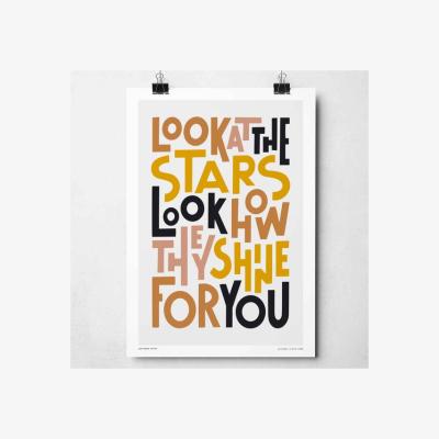 Dunelm Sketchbook Design Look at the Stars Framed Print