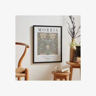 Dunelm Honeysuckle by William Morris Framed Print Black