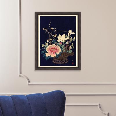 Dunelm The Art Group Basket Of Flowers Framed Print Navy