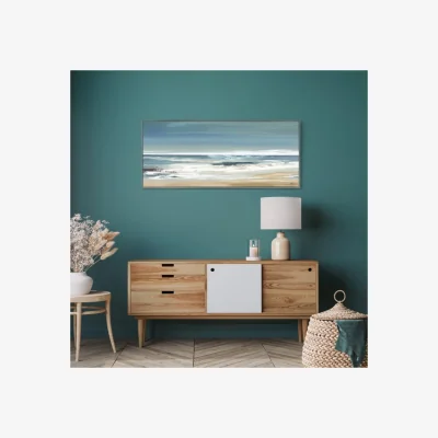Dunelm Along the Coastline By Valeria Mravyan Framed Canvas Grey