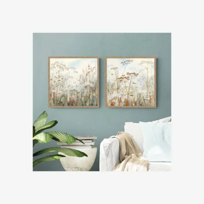 Dunelm Artko Set of 2 Morning Meadow by Carherin J Stephenson Framed Prints