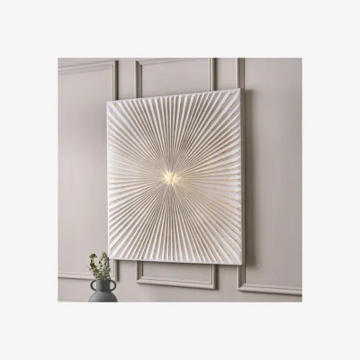 Dunelm White and Gold Metal Sunburst Wall Art Gold