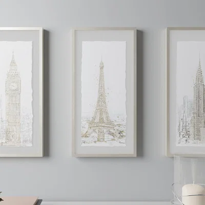 Dunelm Paris Glam Framed Print Gold
