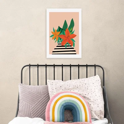 Dunelm East End Prints Tiger Lily Print Orange/Green/Pink