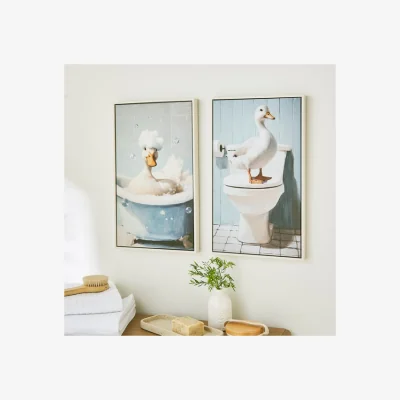 Dunelm Set of 2 Darcy Duck Framed Canvases