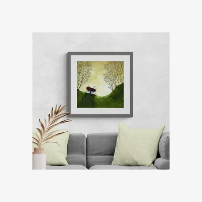 Dunelm Last Shadows Framed Print Green