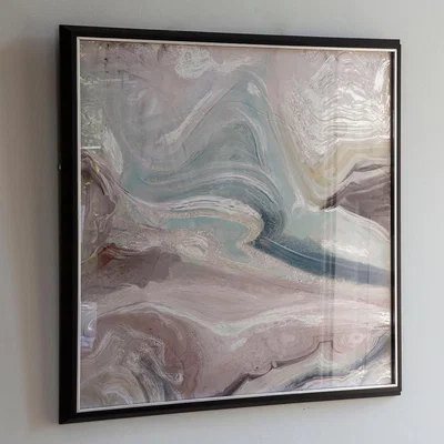 Dunelm Crystal Fluid Abstract Framed Art Pink