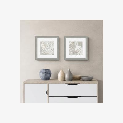 Dunelm Set of 2 Sea Shells Framed Prints Grey