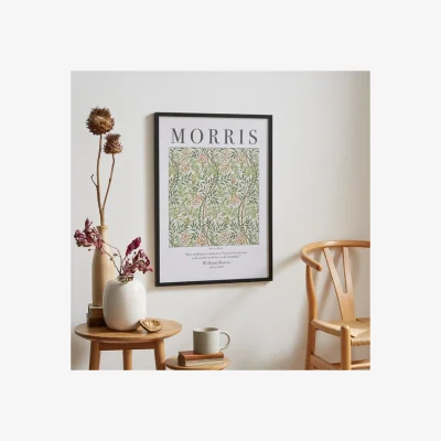 Dunelm Sweet Briar by William Morris Framed Print Black