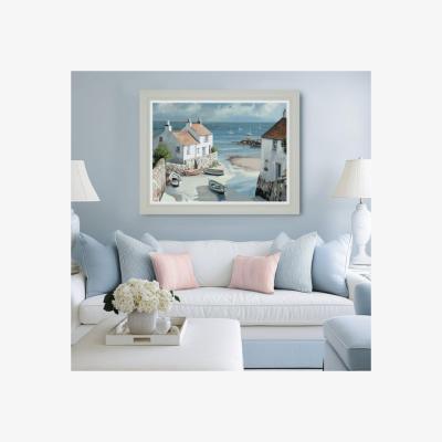 Dunelm Cedar & Sage Calm Cove Framed Canvas