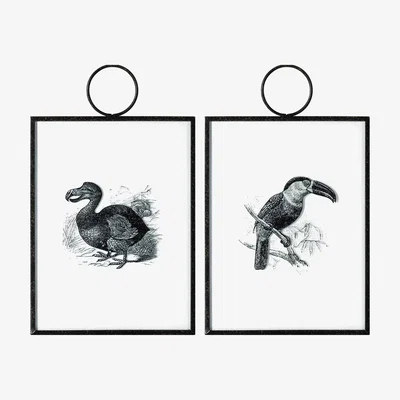 Dunelm Set of 2 Montrose Hanging Art Black
