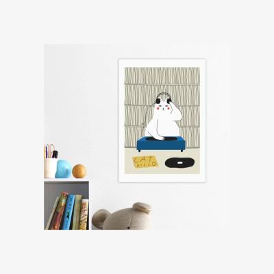 Dunelm East End Prints Disco Cat by Seekprint Print