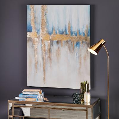 Dunelm Blue and Gold Ombre Canvas Blue