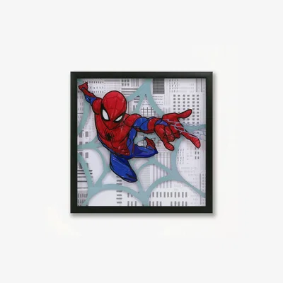 Dunelm Disney Marvel Spider-Man Framed Wall Art Black, Blue and Red