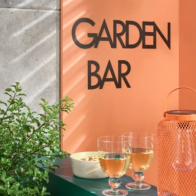 Dunelm Indoor Outdoor Metal Garden Bar Wall Art Black