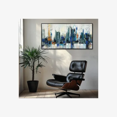 Dunelm City Skyline by Joanne Last Framed Canvas