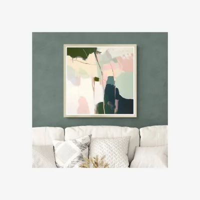 Dunelm Artko Muted Minimal Green Abstract II by Mona Grace Framed Print